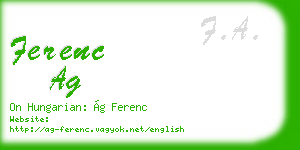 ferenc ag business card